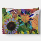 抽象的な花のデザインのトイレタリーバッグ アクセサリーポーチ (正面)