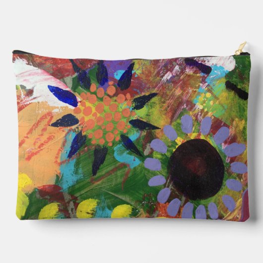 抽象的な花のデザインのトイレタリーバッグ アクセサリーポーチ (裏面)