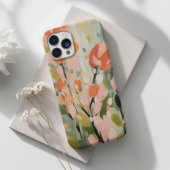 抽象的な花のデザインのフラワーアート iPhoneケース