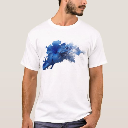 抽象的な花のデザイン グラフィック Tシャツ (正面)