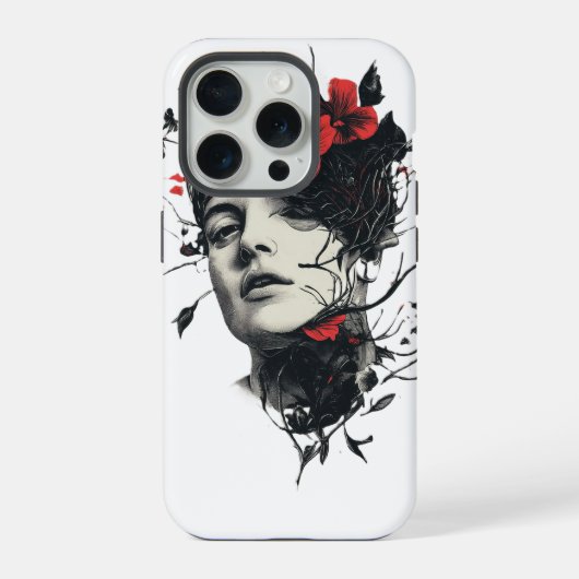 抽象的な花のデザイン iPhoneケース (裏面)