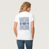 抽象的な花のデザイン Tシャツ (裏面フル)
