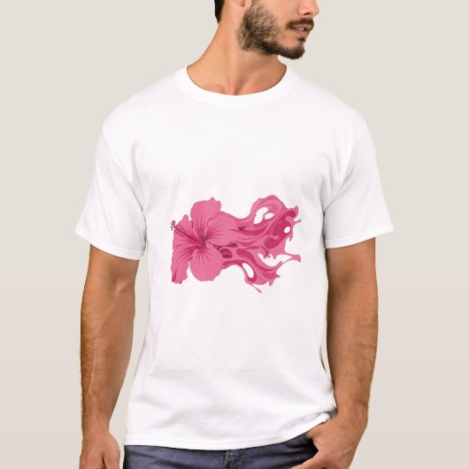 抽象的な花のトレンディアートデザイン Tシャツ (正面)
