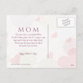 抽象的な花のハートの幸せな母の日の郵便はがき シーズンポストカード (裏面)