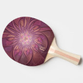 抽象的な花のフラクタルアート ベリーカラーのモノグラム 卓球ラケット (横)