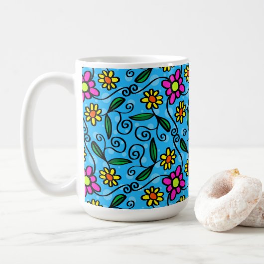 抽象的な花のマグカップ コーヒーマグカップ (ドーナツ)