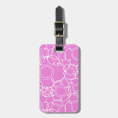 抽象的な花のマトリックス (ソフトピンク) ファインアート ラゲッジタグ (正面縦)