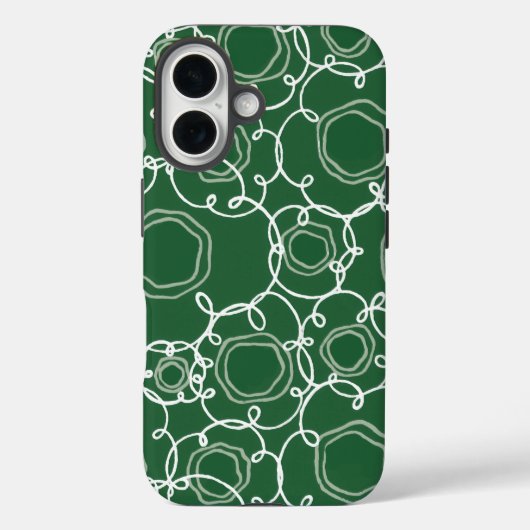 抽象的な花のマトリックス (ダークグリーン) ファインアート Case-Mate iPhoneケース (裏面)