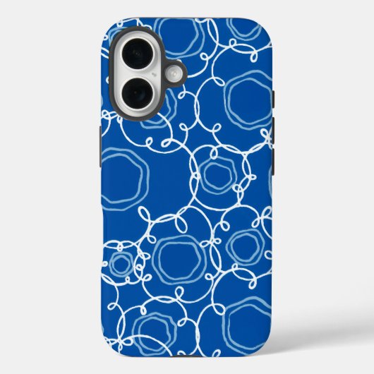 抽象的な花のマトリックス (ロイヤルブルー) ファインアート Case-Mate iPhoneケース (裏面)