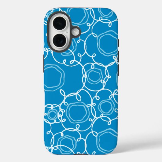 抽象的な花のマトリックス（青） ファインアート Case-Mate iPhoneケース (裏面)