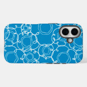 抽象的な花のマトリックス（青） ファインアート Case-Mate iPhoneケース (裏面 (横))
