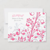 抽象的な花のレスポンスカード 出欠カード (裏面)