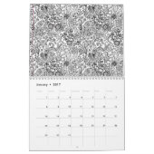 抽象的な花の大人の着色のカレンダー カレンダー (1月 2017)