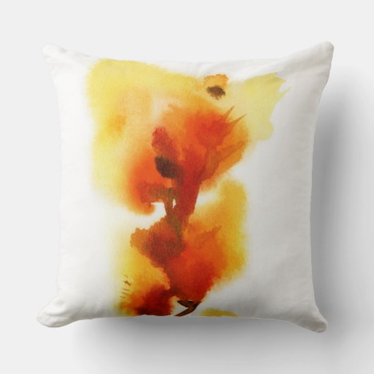 抽象的な花の水彩画の絵画2 クッション (正面)