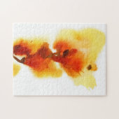 抽象的な花の水彩画の絵画2 ジグソーパズル (横)