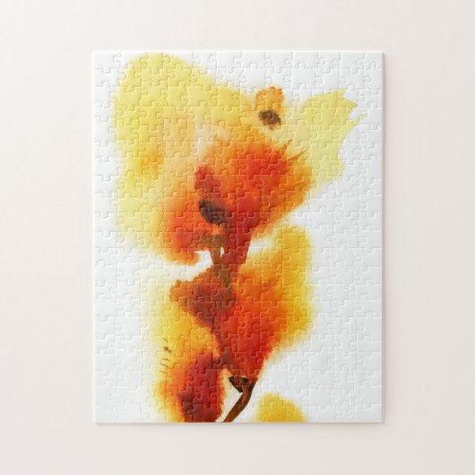 抽象的な花の水彩画の絵画2 ジグソーパズル (縦)