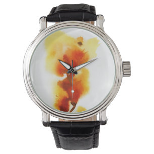 抽象的な花の水彩画の絵画2 腕時計