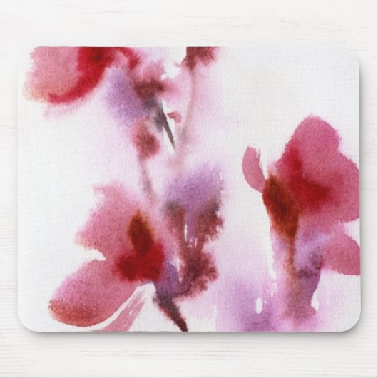 抽象的な花の水彩画の絵画3 マウスパッド (正面)