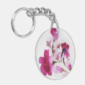 抽象的な花の水彩画の絵画4 キーホルダー (正面左)