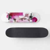 抽象的な花の水彩画の絵画4 スケートボード (横)