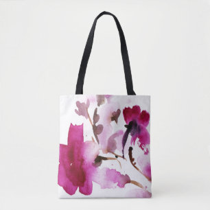 抽象的な花の水彩画の絵画4 トートバッグ
