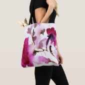 抽象的な花の水彩画の絵画4 トートバッグ (クローズアップ)