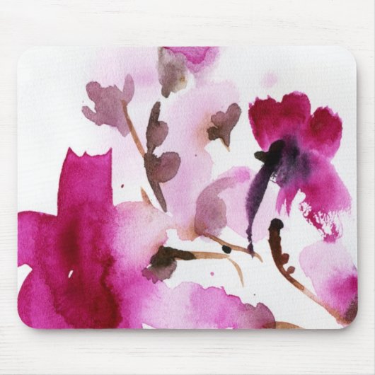 抽象的な花の水彩画の絵画4 マウスパッド (正面)