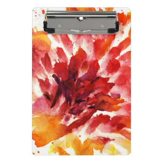抽象的な花の水彩画の絵画5 ミニクリップボード (正面)