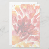 抽象的な花の水彩画の絵画5 便箋 (正面/裏面)