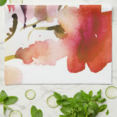 抽象的な花の水彩画の絵画 キッチンタオル (折り畳み)