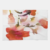 抽象的な花の水彩画の絵画 キッチンタオル (横)