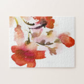 抽象的な花の水彩画の絵画 ジグソーパズル (横)