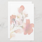 抽象的な花の水彩画の絵画 便箋 (正面/裏面)