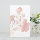 抽象的な花の水彩画の絵画 便箋 (スタンド正面)