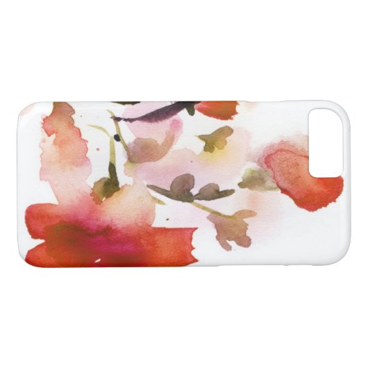 抽象的な花の水彩画の絵画 Case-Mate iPhoneケース (裏面(横))