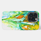 抽象的な花の水彩画アート iPhoneケース (裏面横)