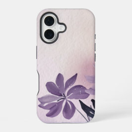 抽象的な花の紫色のクリーピングフロックス iPhone 16ケース