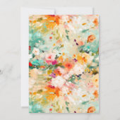 抽象的な花の絵のモノグラム名入り文房具 ノートカード (裏面)