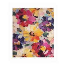 抽象的な花の絵画