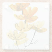 抽象的な花の背景 ガラスコースター (裏面)