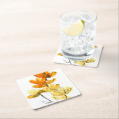 抽象的な花の背景 スクエアペーパーコースター (インサイチュ)