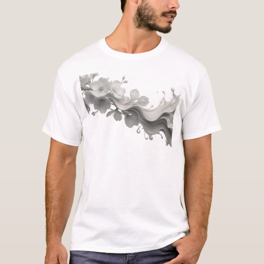 抽象的な花の芸術作品 Tシャツ (正面)