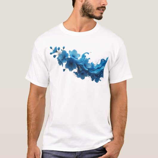抽象的な花の芸術的なデザイン Tシャツ (正面)