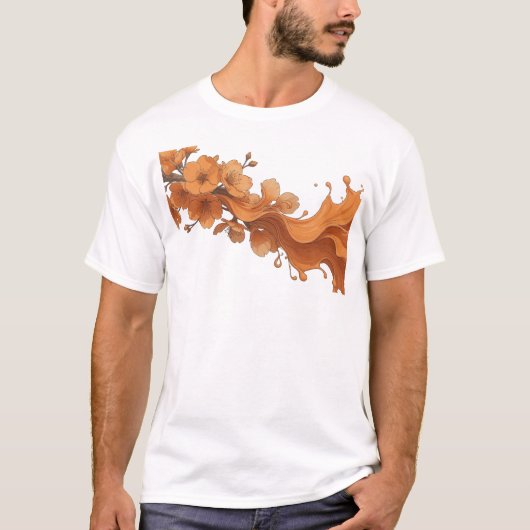 抽象的な花の芸術的なデザイン Tシャツ (正面)