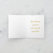 抽象的な花の黄金の黄色の感謝の花 サンキューカード (内部)