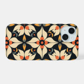 抽象的な花びらのシンフォニー iPhone 15ケース (裏面横)