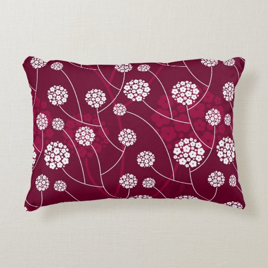 抽象的な花パターン アクセントクッション (正面)