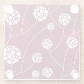 抽象的な花パターン ガラスコースター (裏面)