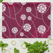 抽象的な花パターン キッチンタオル (折り畳み)