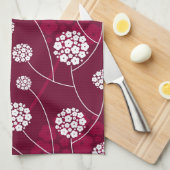 抽象的な花パターン キッチンタオル (四つ折り)